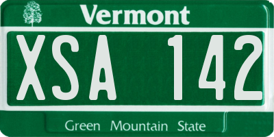 VT license plate XSA142