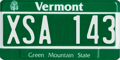 VT license plate XSA143