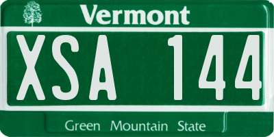 VT license plate XSA144