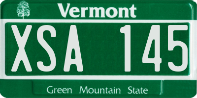 VT license plate XSA145