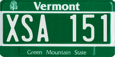 VT license plate XSA151