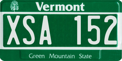 VT license plate XSA152