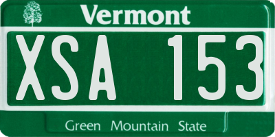 VT license plate XSA153