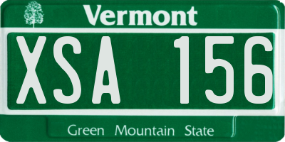 VT license plate XSA156