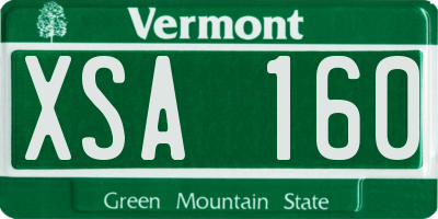 VT license plate XSA160