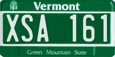 VT license plate XSA161