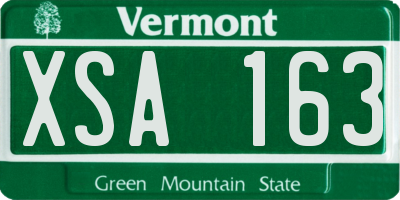 VT license plate XSA163
