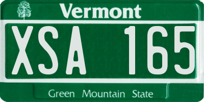 VT license plate XSA165