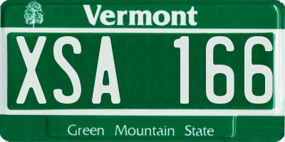 VT license plate XSA166