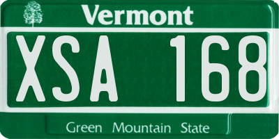VT license plate XSA168