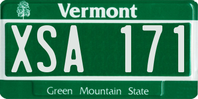 VT license plate XSA171