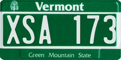 VT license plate XSA173