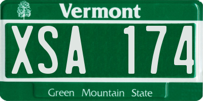 VT license plate XSA174