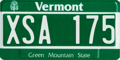 VT license plate XSA175