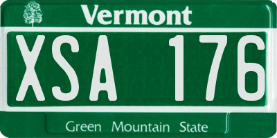VT license plate XSA176
