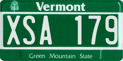 VT license plate XSA179