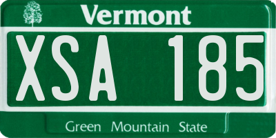 VT license plate XSA185
