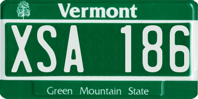 VT license plate XSA186