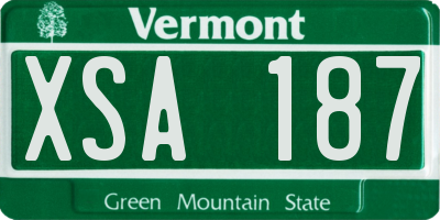 VT license plate XSA187