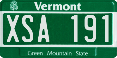 VT license plate XSA191