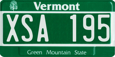 VT license plate XSA195