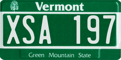 VT license plate XSA197