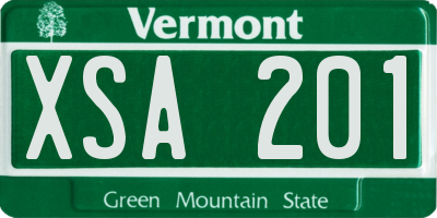 VT license plate XSA201