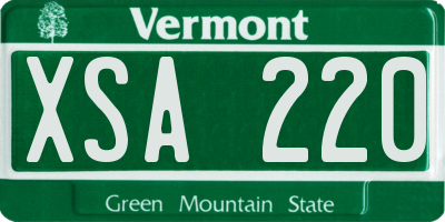VT license plate XSA220