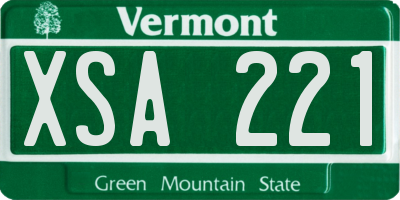 VT license plate XSA221