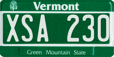 VT license plate XSA230