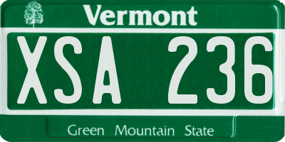 VT license plate XSA236
