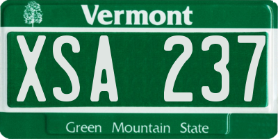 VT license plate XSA237