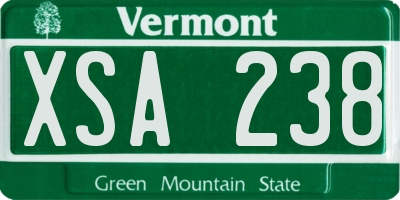 VT license plate XSA238