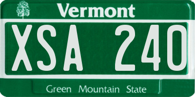 VT license plate XSA240