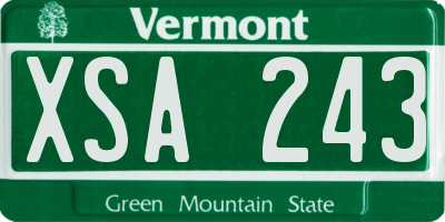 VT license plate XSA243