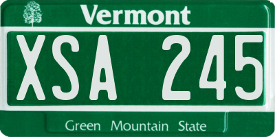 VT license plate XSA245