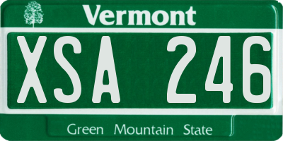 VT license plate XSA246