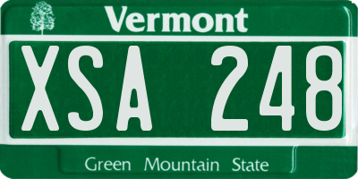 VT license plate XSA248