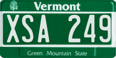 VT license plate XSA249