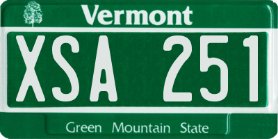 VT license plate XSA251