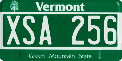 VT license plate XSA256