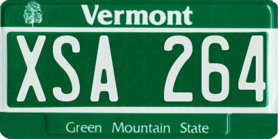 VT license plate XSA264