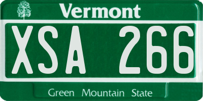 VT license plate XSA266