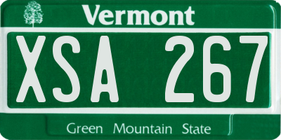 VT license plate XSA267