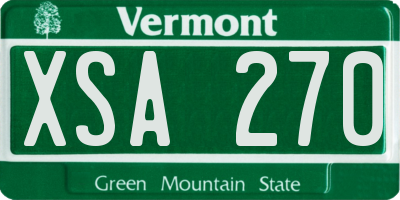 VT license plate XSA270