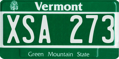 VT license plate XSA273