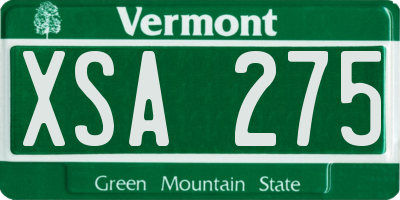 VT license plate XSA275