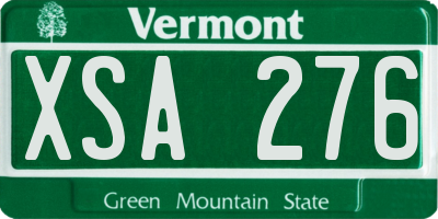 VT license plate XSA276