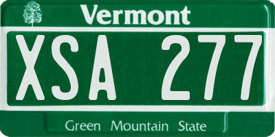 VT license plate XSA277