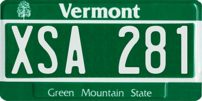 VT license plate XSA281